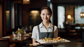 酒店餐廳女服務員 優(yōu)雅與專業(yè)的餐飲服務使者